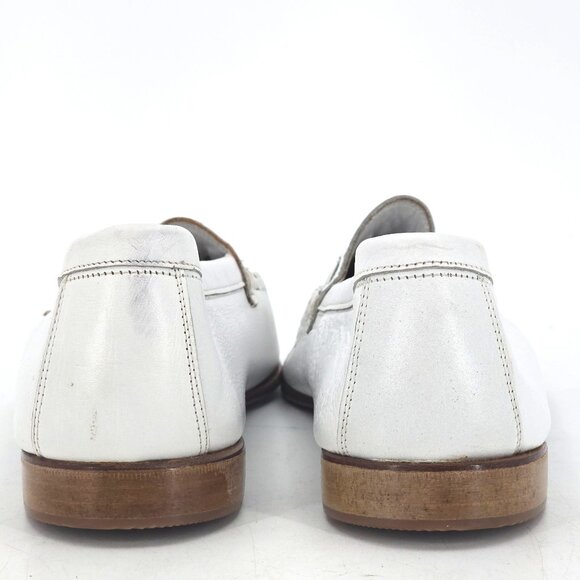 NEW Bruno Magli Italy Bone White Woven Leather Dress Shoes Men 10 Vintage Loafer - Picture 5 of 10